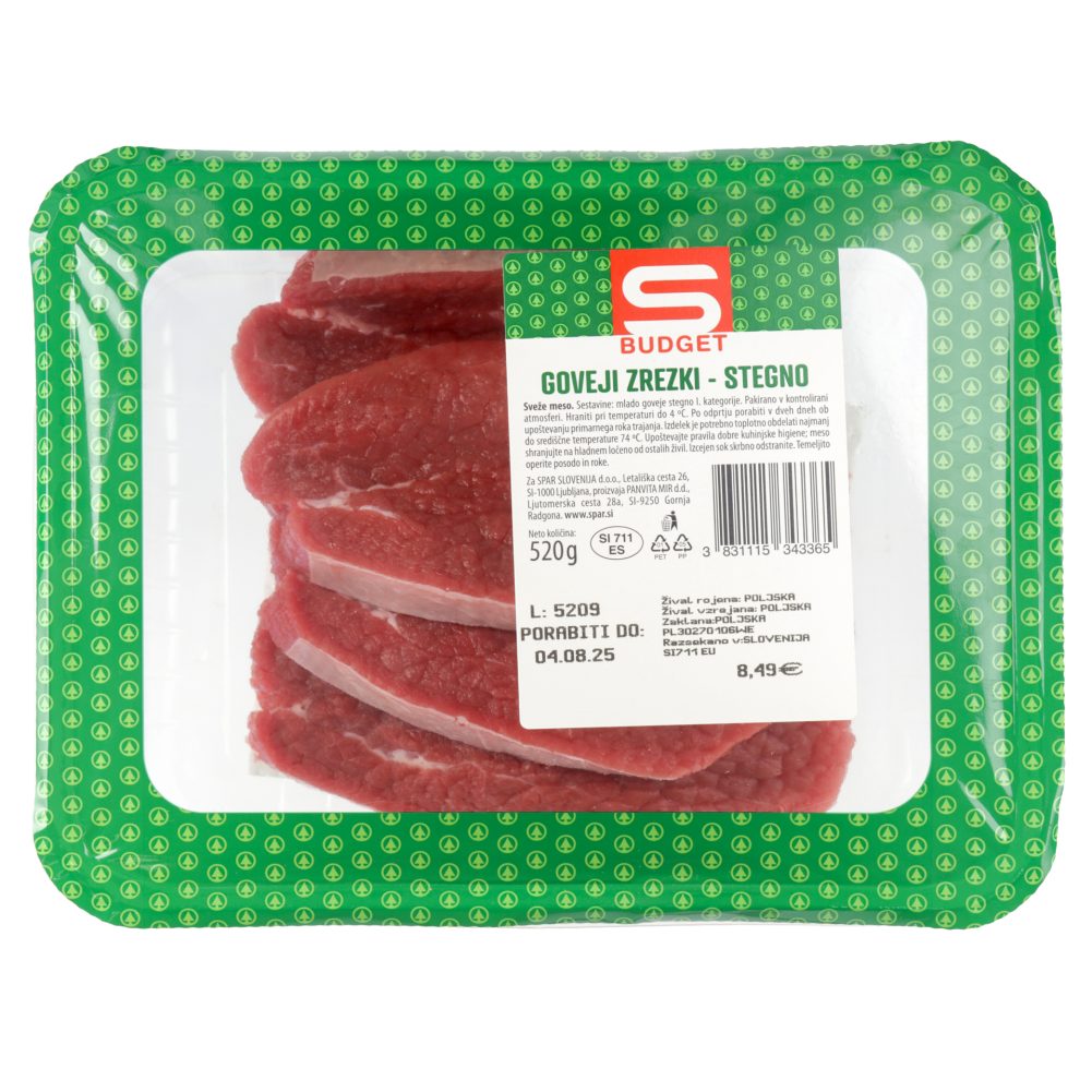 GOVEJI ZREZKI, S-BUDGET, 520G