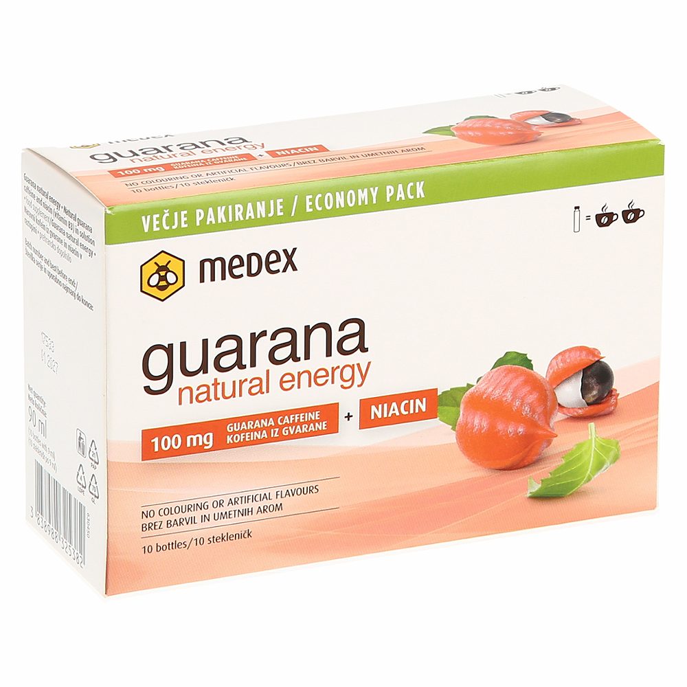 guarana natural energy, medex, 10x9ml