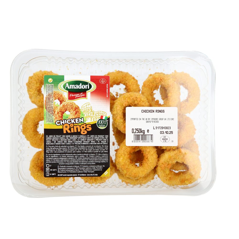 PIŠČANČJI PANIRANI OBROČKI, AMADORI, 250G