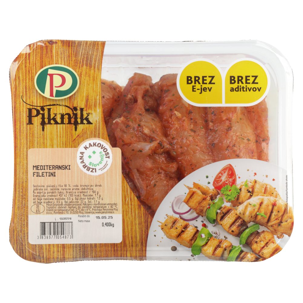 PIŠČANČJI FILE Z MEDITERANSKIMI ZAČIMBAMI, PERUTNINA PTUJ, 400G