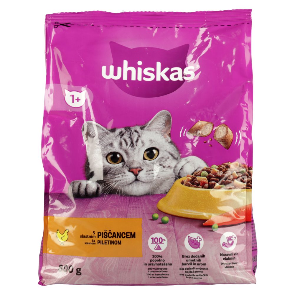 Whiskas, suha hrana za mačke, Adult, piščanec, 800 g