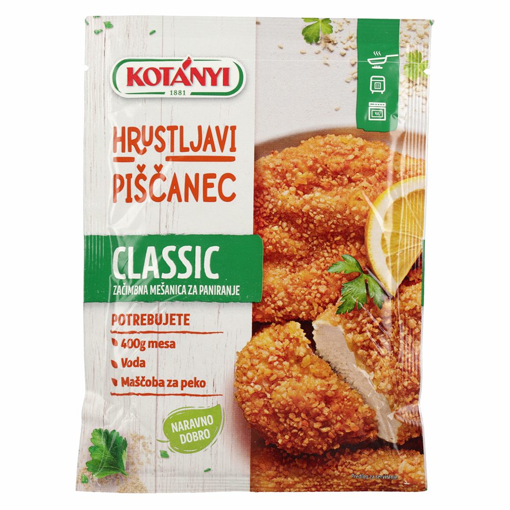 začimbna mešanica hrustljavi piščanec, za paniranje, kotanyi, 70g