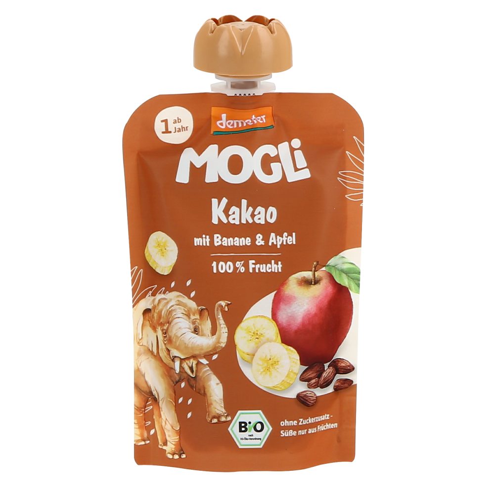 BIO SADNA KAŠICA S KAKAVOM, BANANO IN JABOLKOM, MOGLI, 100G