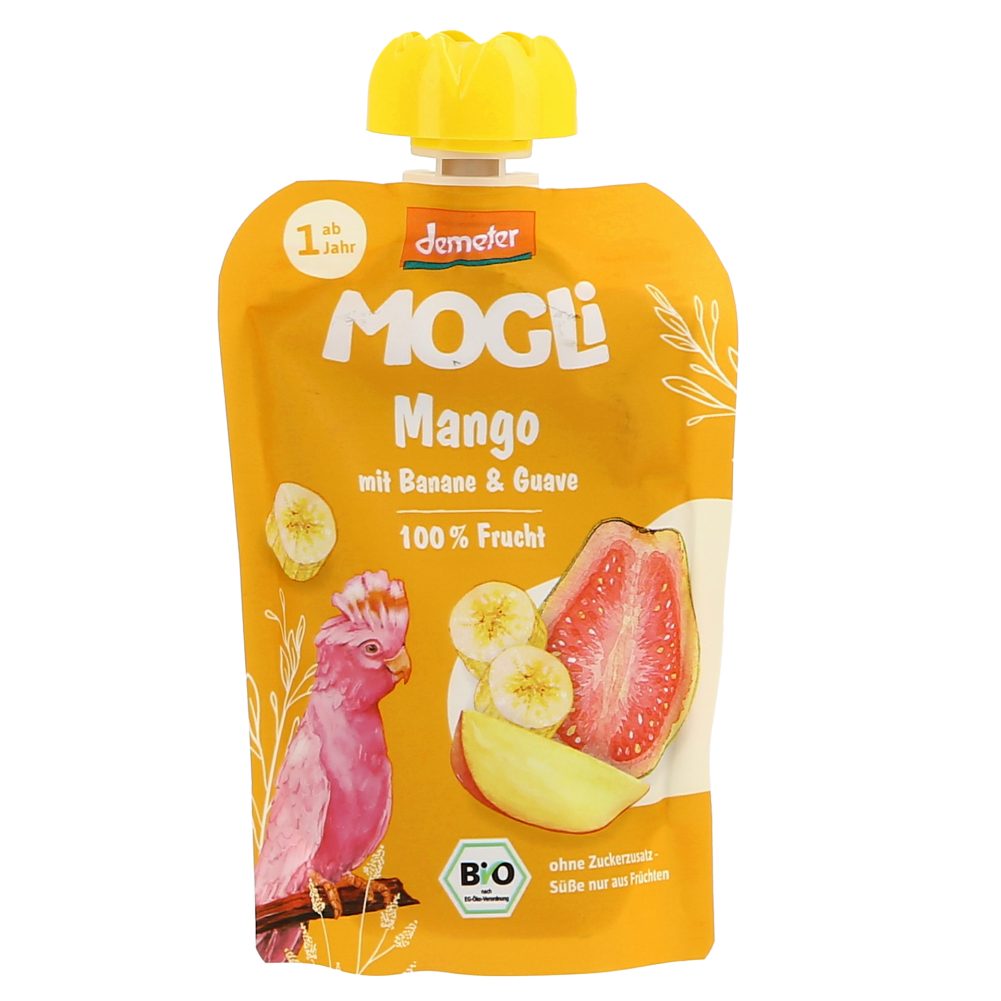 BIO SADNA KAŠICA Z MANGOM, GUAVO IN BANANO, MOGLI, 100G