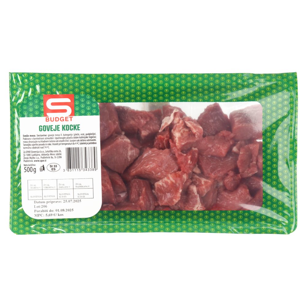 GOVEJE KOCKE, S-BUDGET, 500G