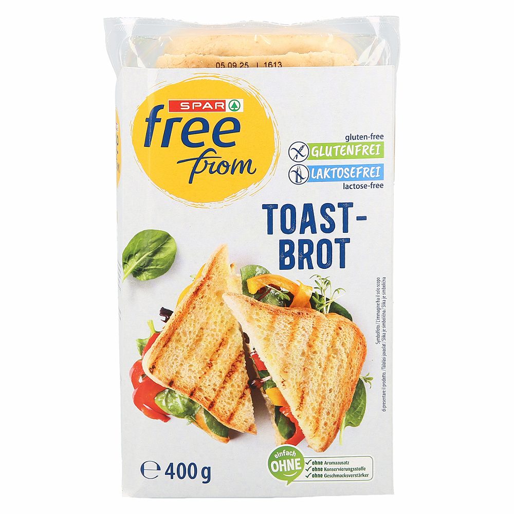 narezani toast kruh brez glutena, spar free from, 400g