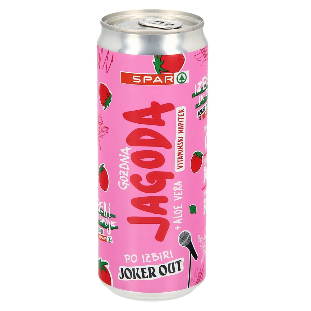 VODA Z OKUSOM JAGODE, JOKER OUT, SPAR, 0,33L