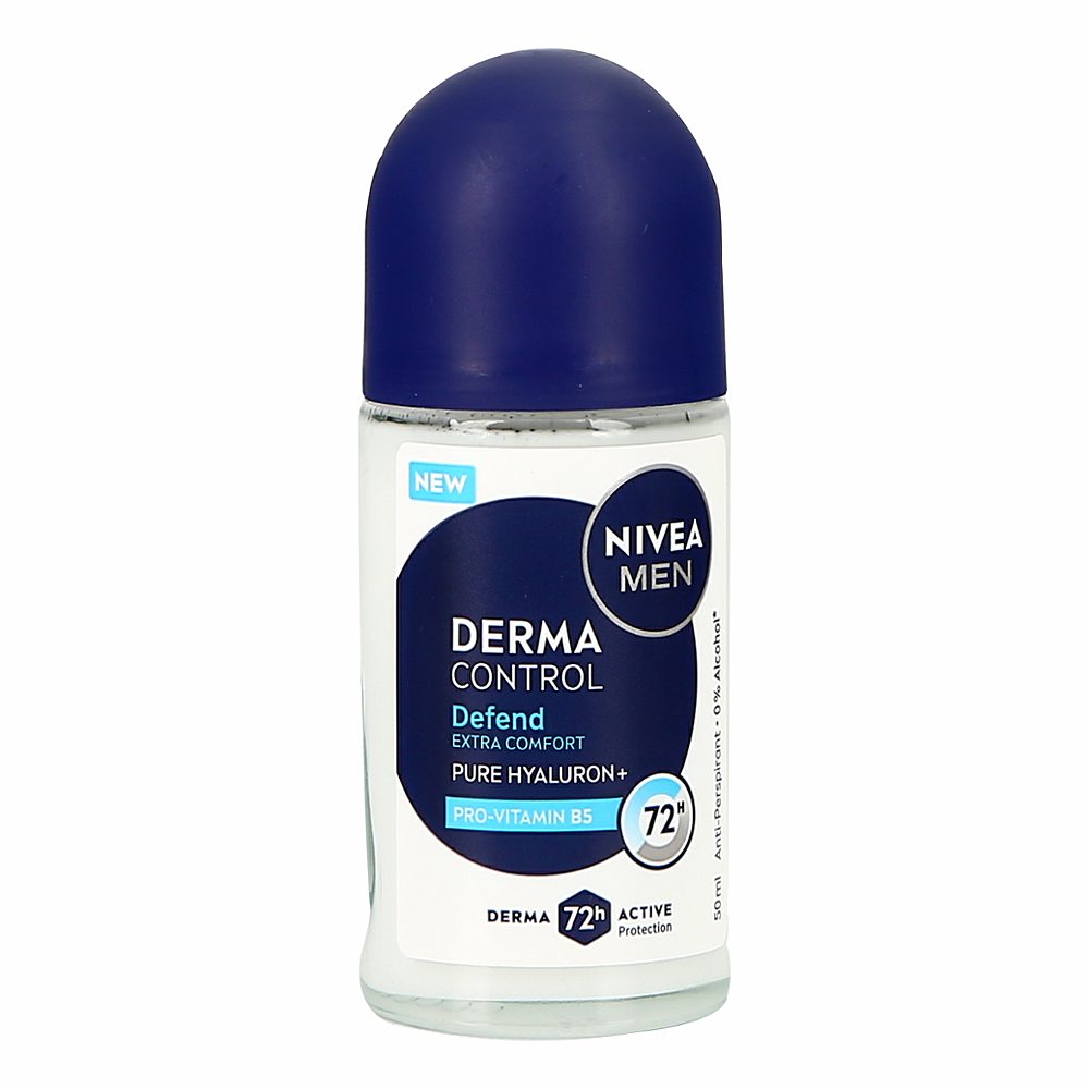 deo roll on derma control defend extra comfort, nivea men, 50ml