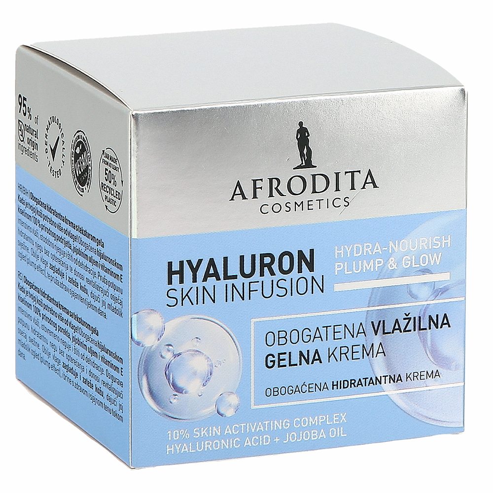vlažilna krema za obraz hyaluron mineral, afrodita, 50ml