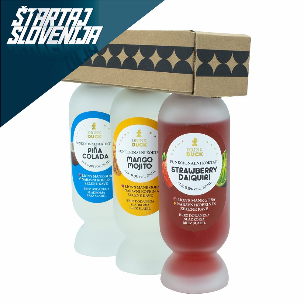 mešani paket brezalkoholnih funkcionalnih koktajlov, drink duck, 3x200ml