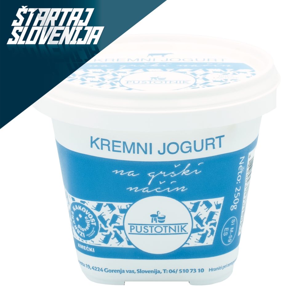 KREMNI JOGURT NA GRŠKI NAČIN, BREZ LAKTOZE, KMETIJA PUSTOTNIK, 250G