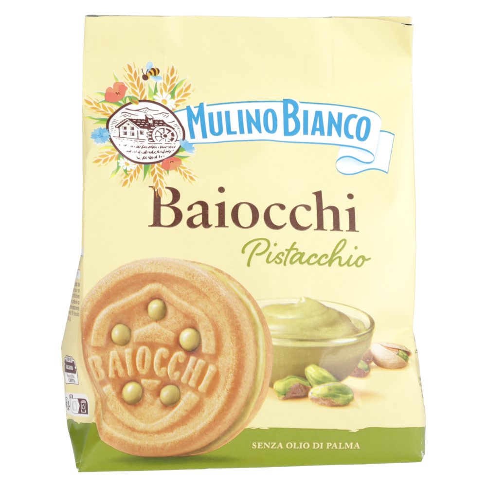 Piškoti s kremo pistacije Baiocchi, Mulino Bianco, 240 g