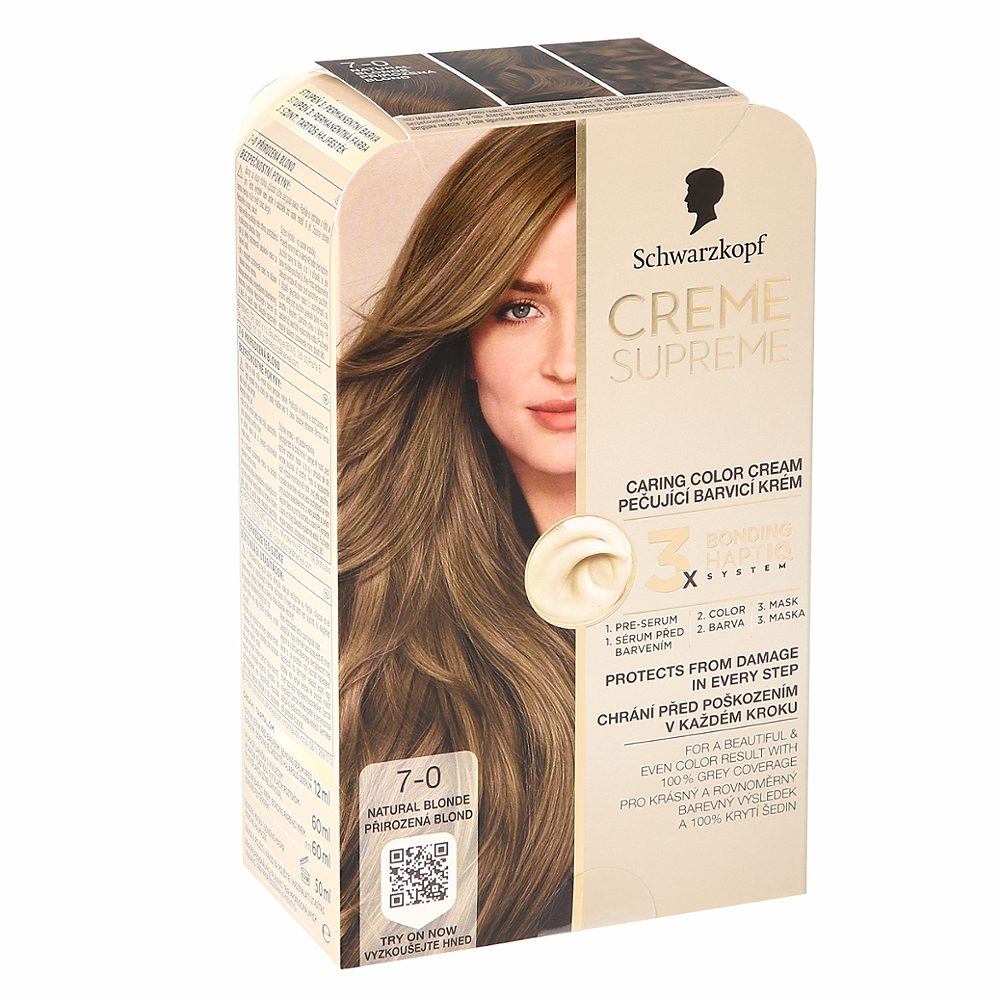 barva za lase 7-0 natural dark blonde, creme supreme, schwarzkopf, 1/1