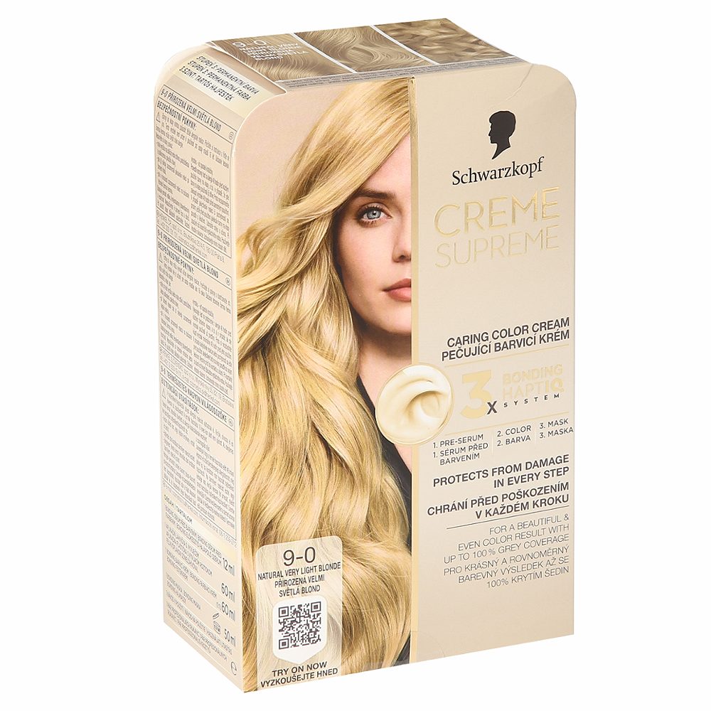 barva za lase 9-0 natural light blonde, creme supreme, schwarzkopf, 1/1