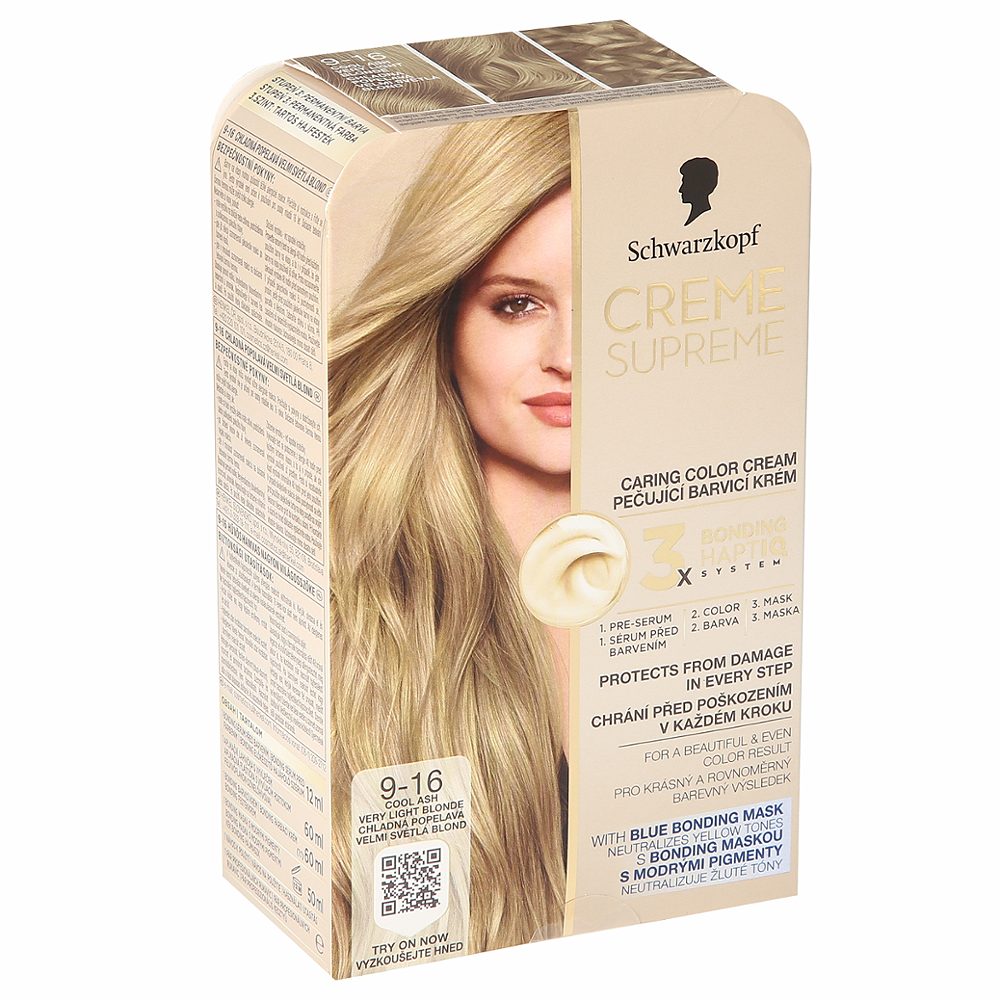 barva za lase 9-16 cool ash light blonde, creme supreme, schwarzkopf, 1/1