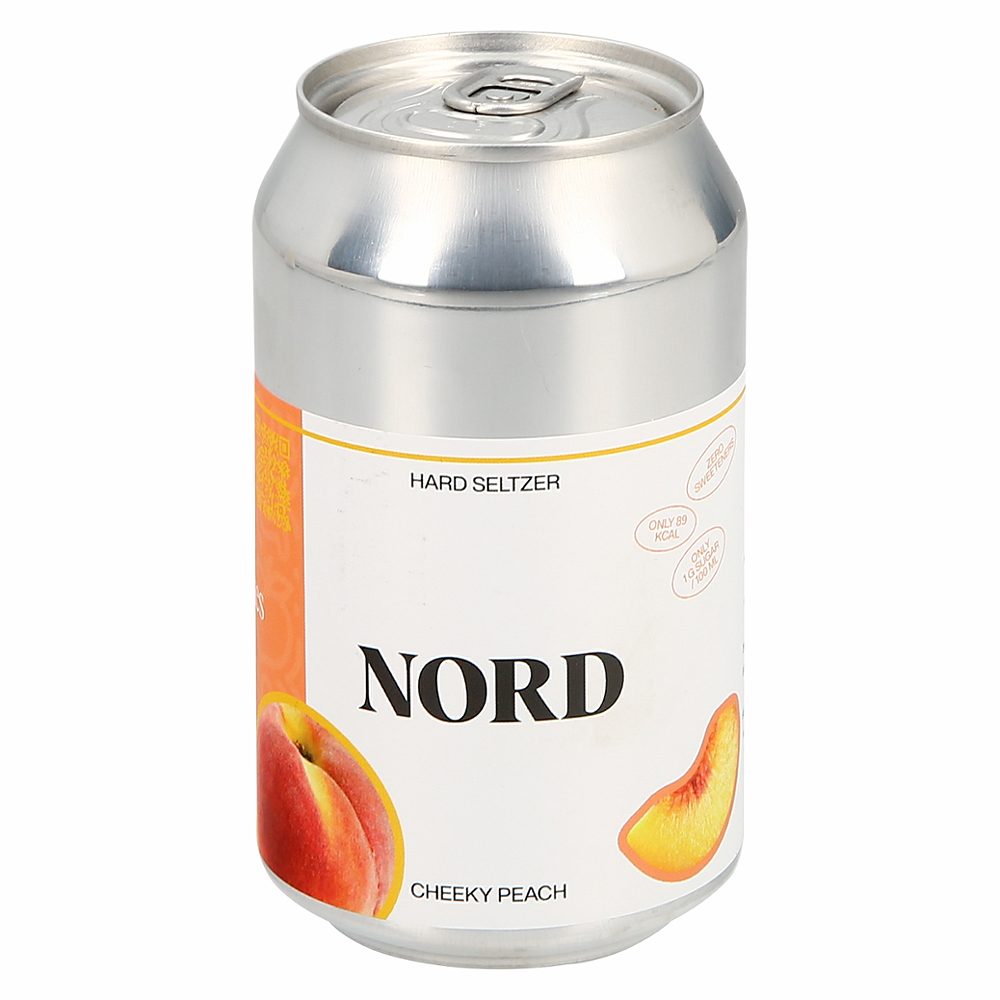 gazirana alkoholna pijača z okusom breskve, hard seltzer, 4% alk., 0,33l