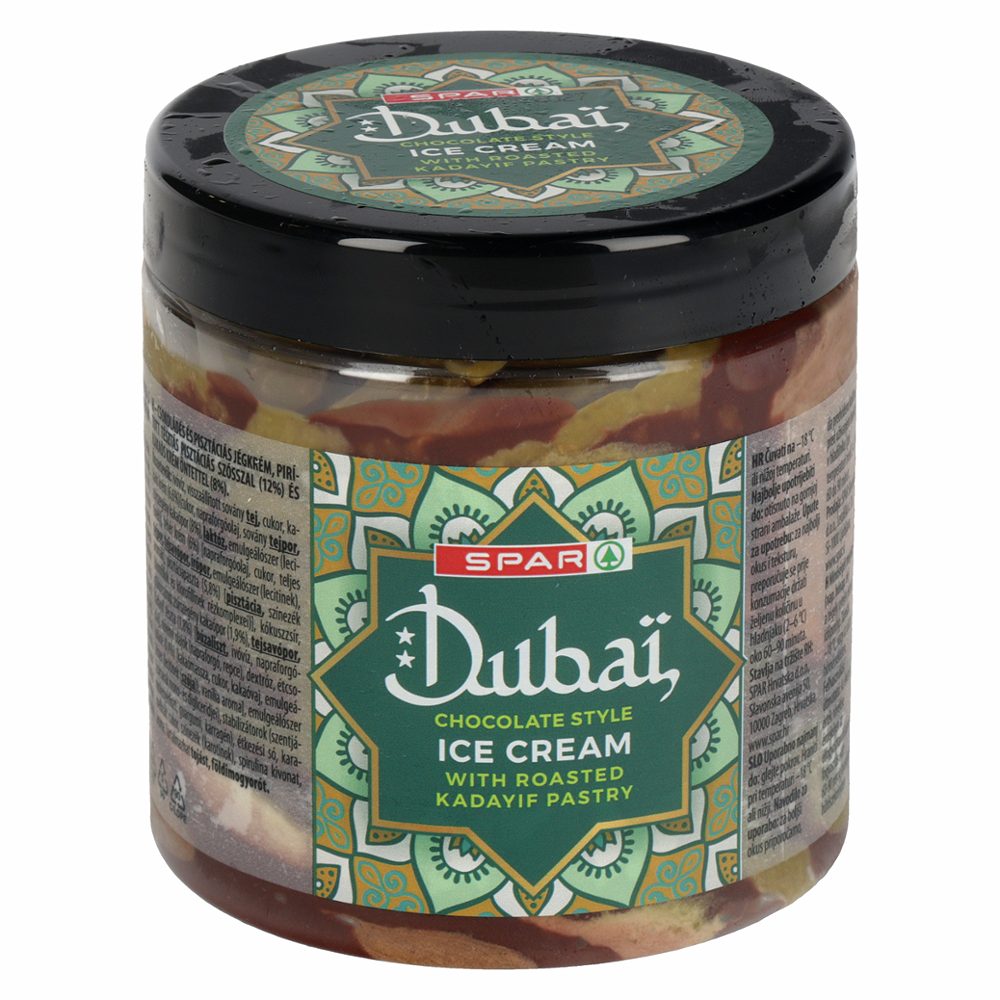 sladoled z okusom dubaj čokolade, spar, 500ml