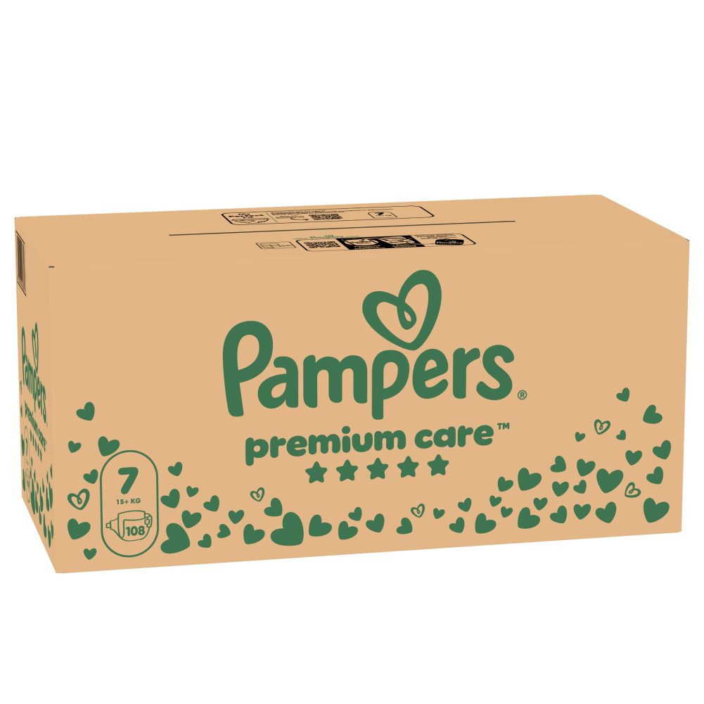 PLENICE ŠT.7, 13-18KG, PAMPERS PREMIUM CARE, 128/1, MESEČNO PAKIRANJE