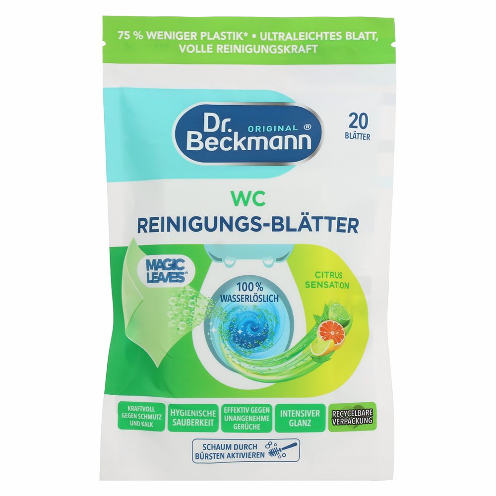 lističi za čiščenje wc školjke, citrus sensation magic leaves, dr. beckmann, 20/1