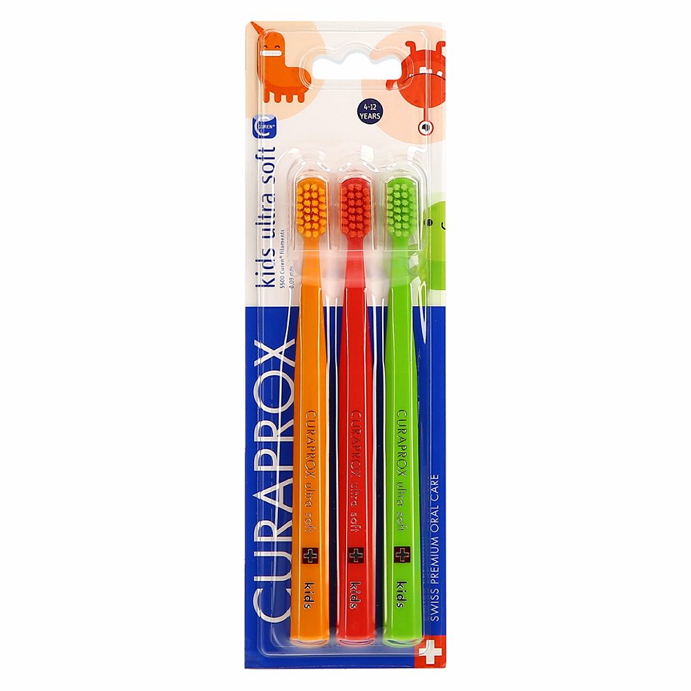 otroška zobna ščetka 5500 kids, ultra soft, curaprox, 3/1