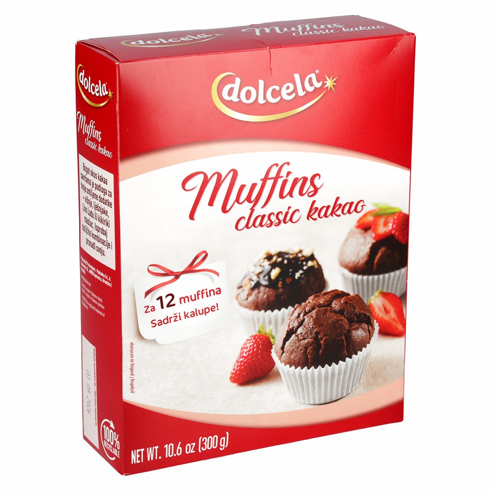 mešanica za pripravo muffinov classic kakav, dolcela, 300g