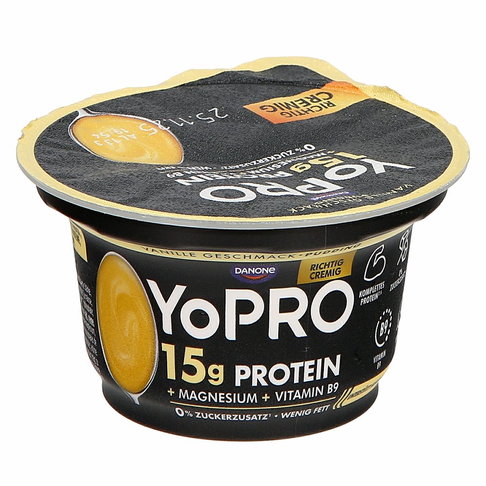 beljakovinski puding z okusom vanilije, čokolade in lešnika, yopro, 150g