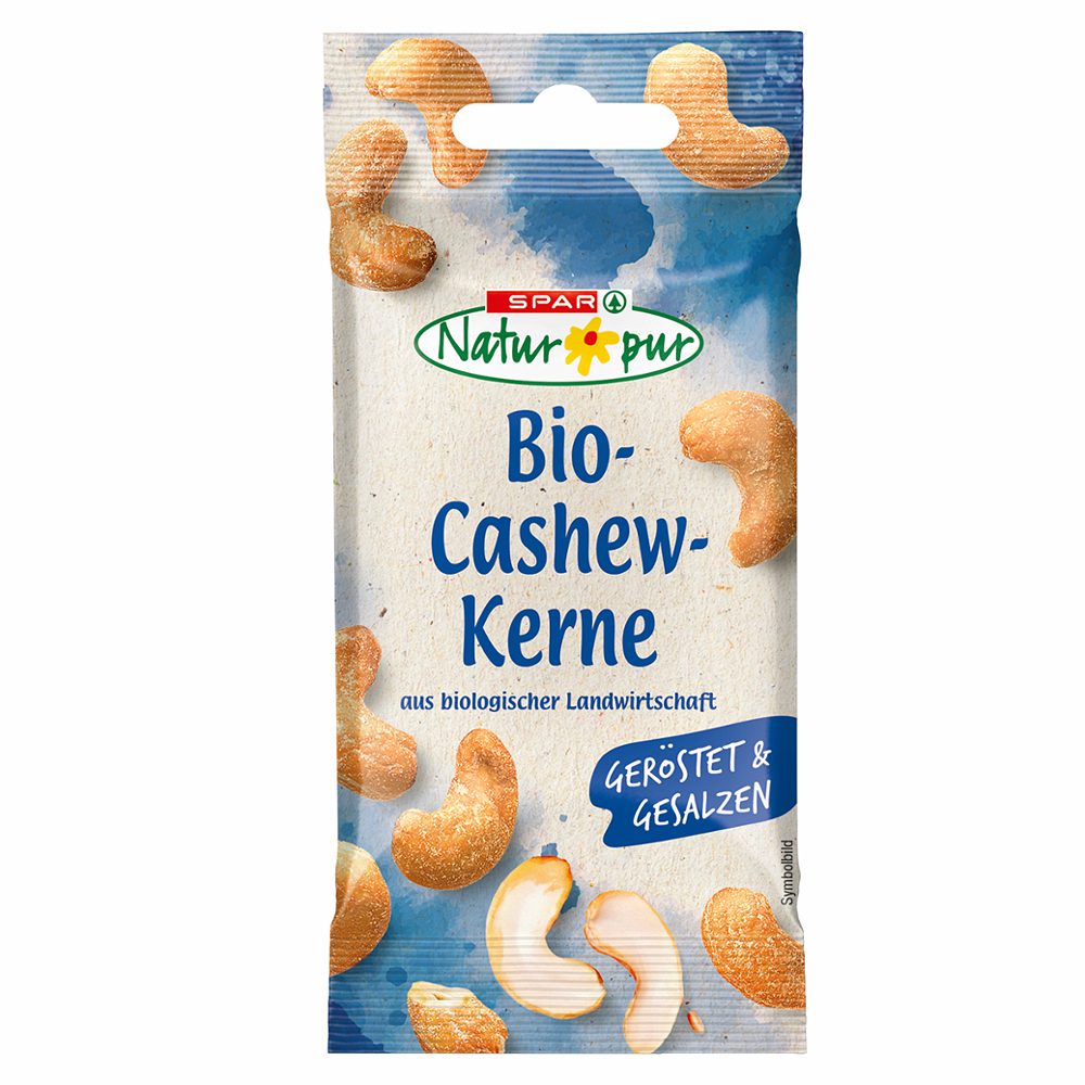 bio indijski oreščki, praženi in soljeni, spar natur*pur, 30g