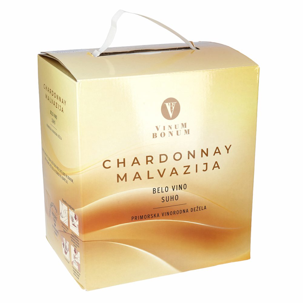 belo vino chardonnay malvazija, vinum bonum, 5l