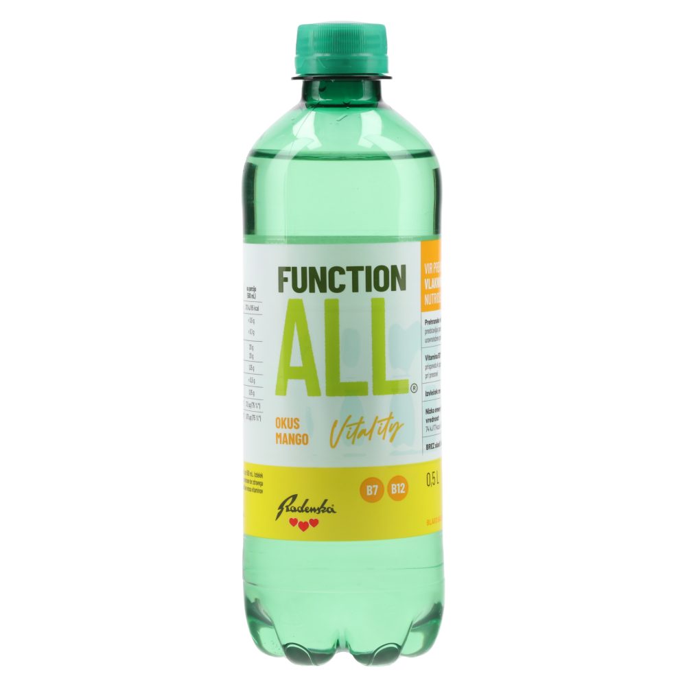 BREZALKOHOLNA PIJAČA BLAGO GAZIRANA, FUNCTIONALL VITALITY, 0,5L