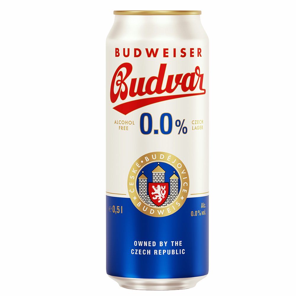 brezalkoholno pivo budvar 0,0%, budweiser, 0,5l