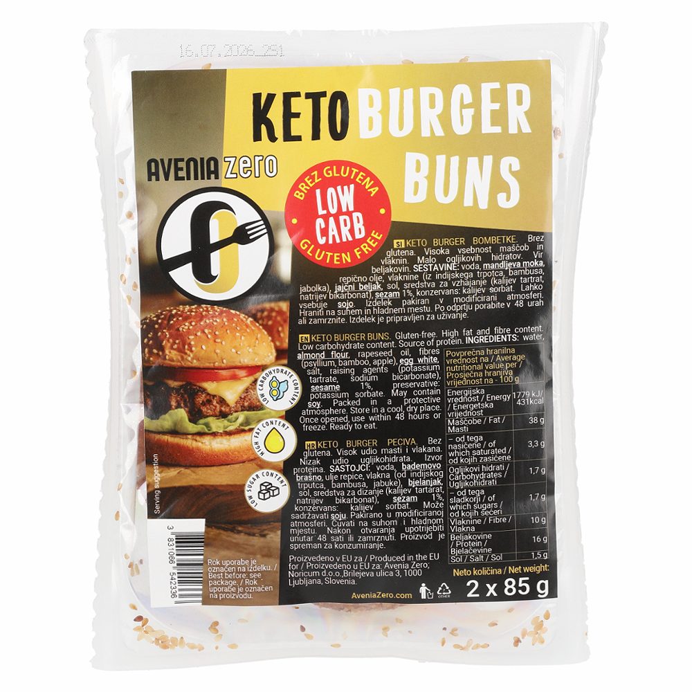 keto burger bombete s sezamom brez glutena