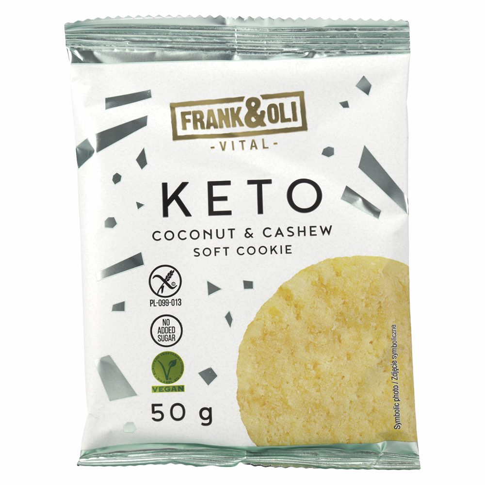 keto piškot z kokosom in indijskimi oreščki brez glutena, frank&oli, 50g