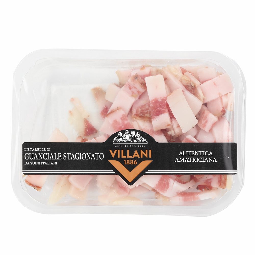 svinjski podbradek začinjen rezani trakci guanciale stagionato