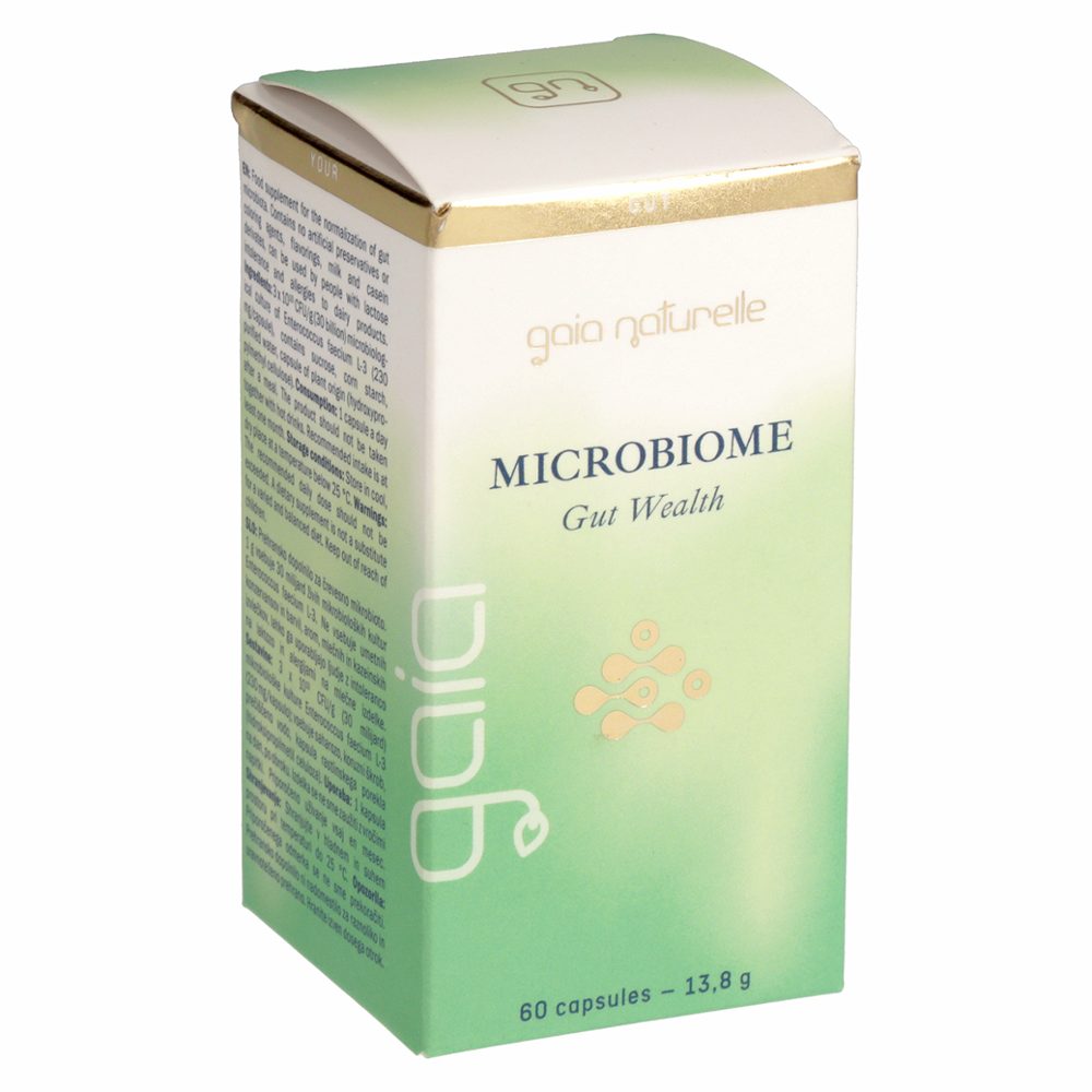 probiotiki microbiome, gaia naturelle, 13,8g, 60/1