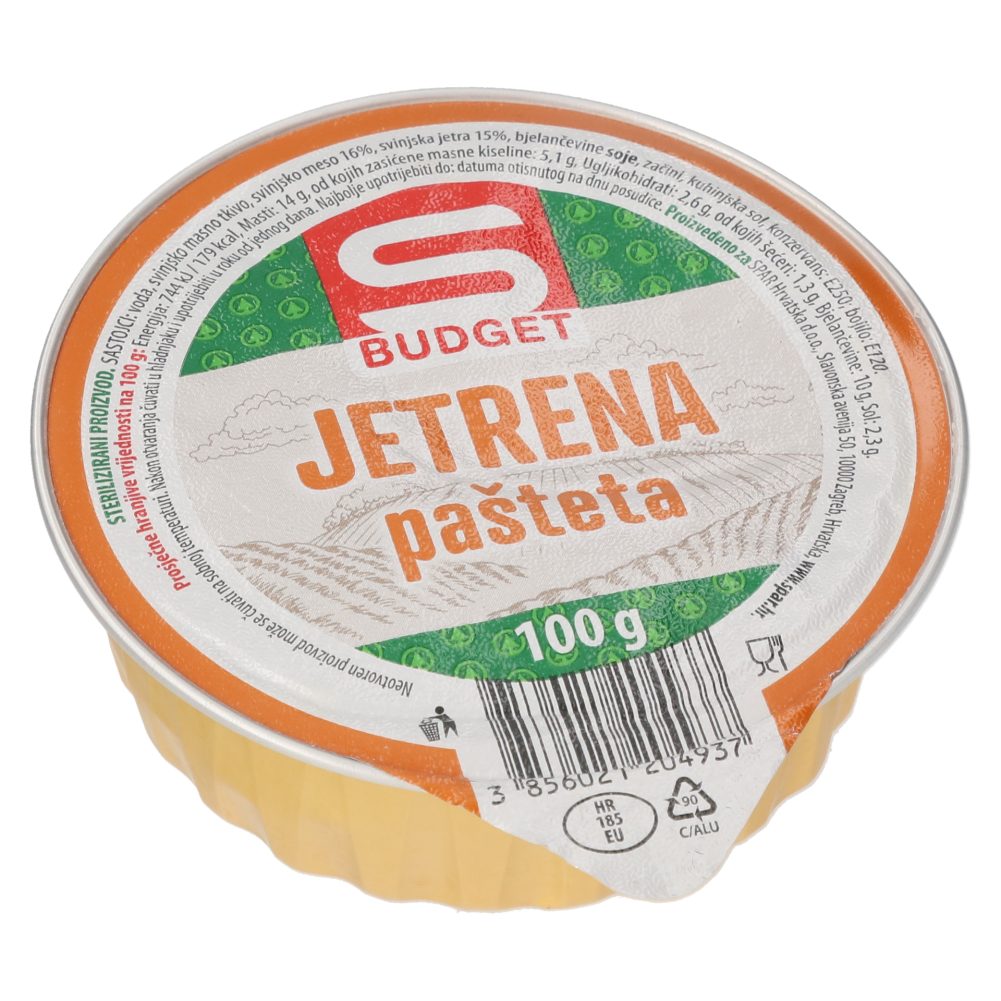 JETRNA PAŠTETA. S-BUDGET, 100G