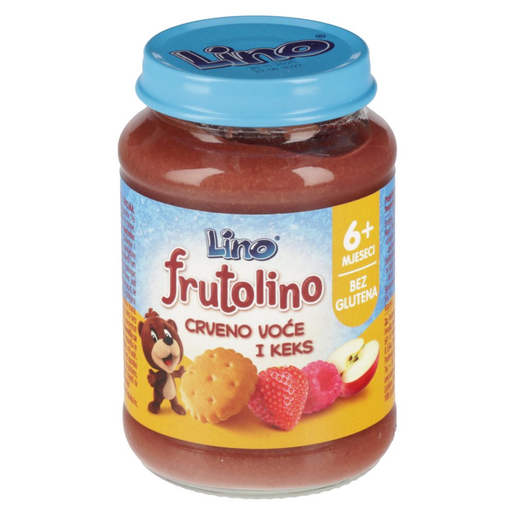 SADNA KAŠA RDEČE, SADJE, IN KEKS FRUTOLINO, LINO, 190G