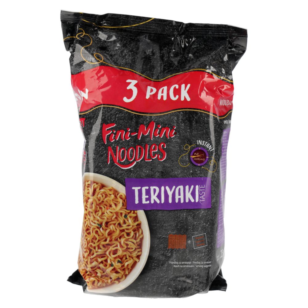 Testenine instant Fini Mini, Noodles, teriyaki, 225 g