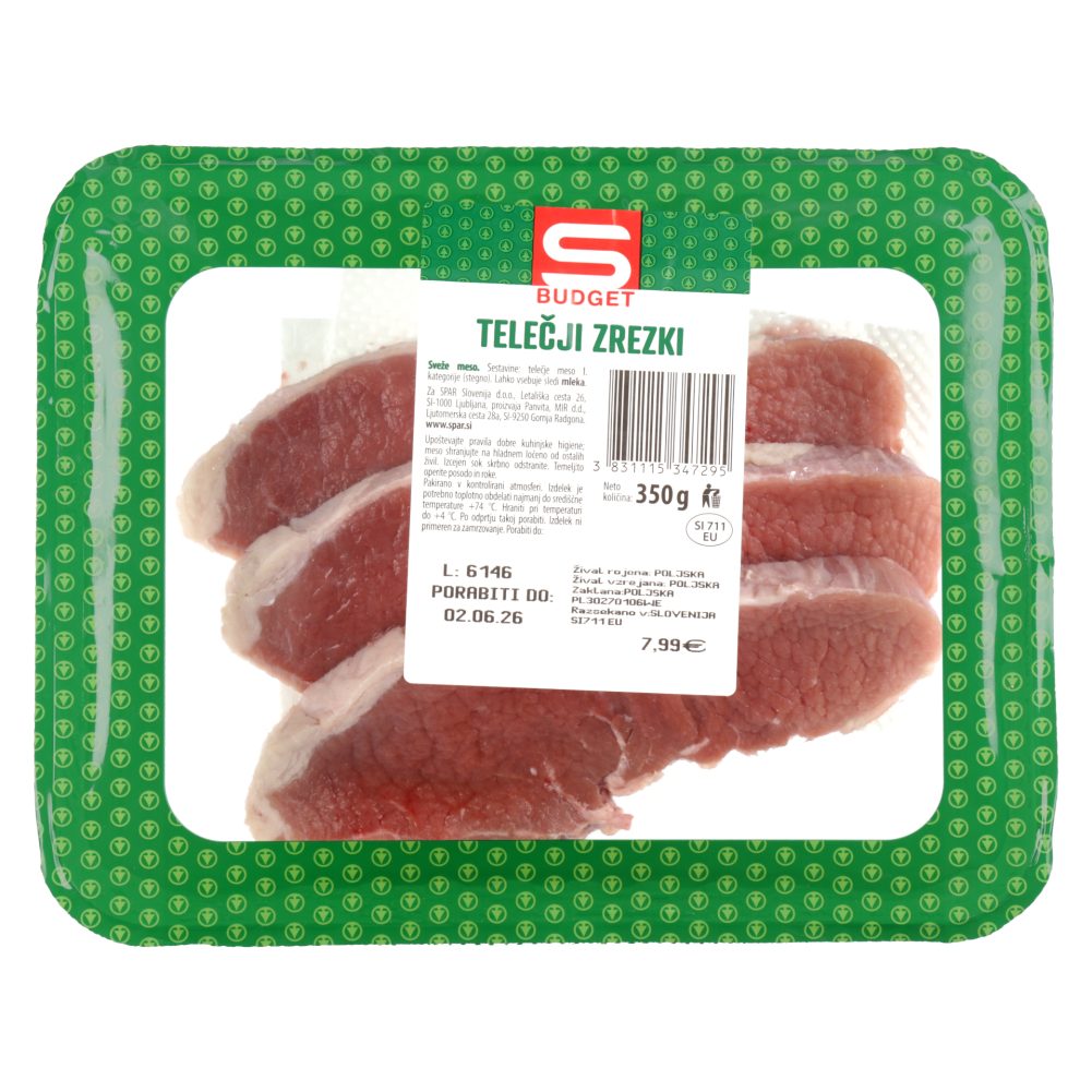 TELEČJI ZREZKI, S-BUDGET, 350G
