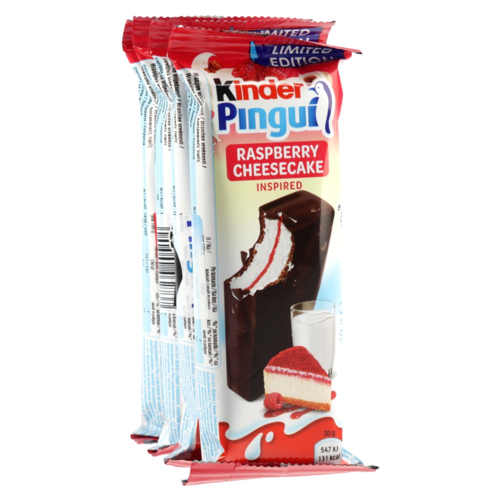 MLEČNA REZINA Z MALINO CHEESECAKE, KINDER PINGUI, 4X30G