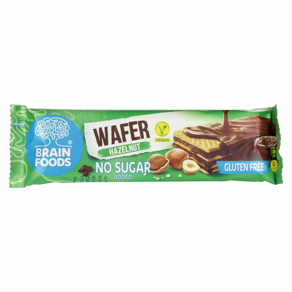 vafelj lešnik-čokolada, brain foods, 40g