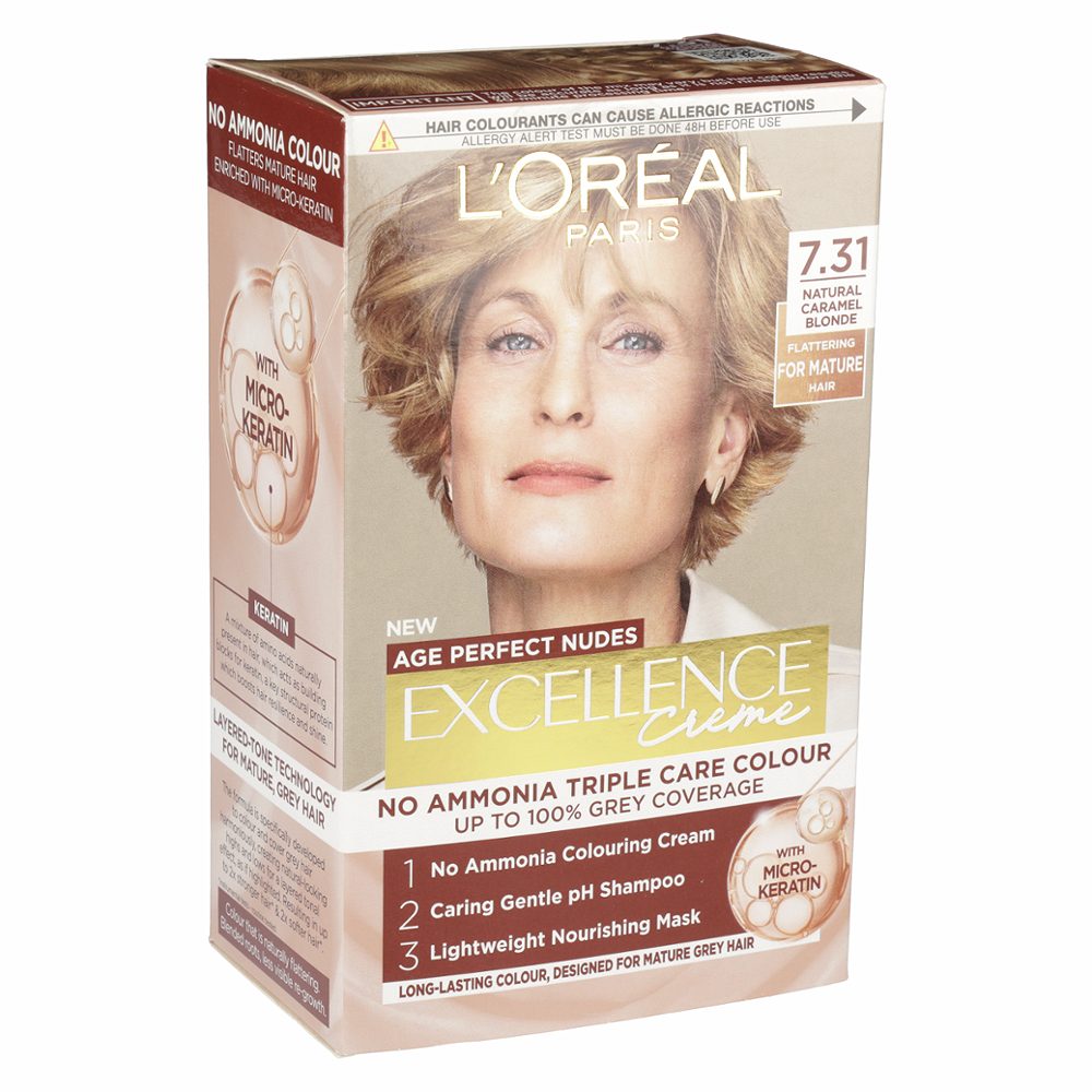 barva za lase 7.31, pepelnato blond, excellence, l´oreal
