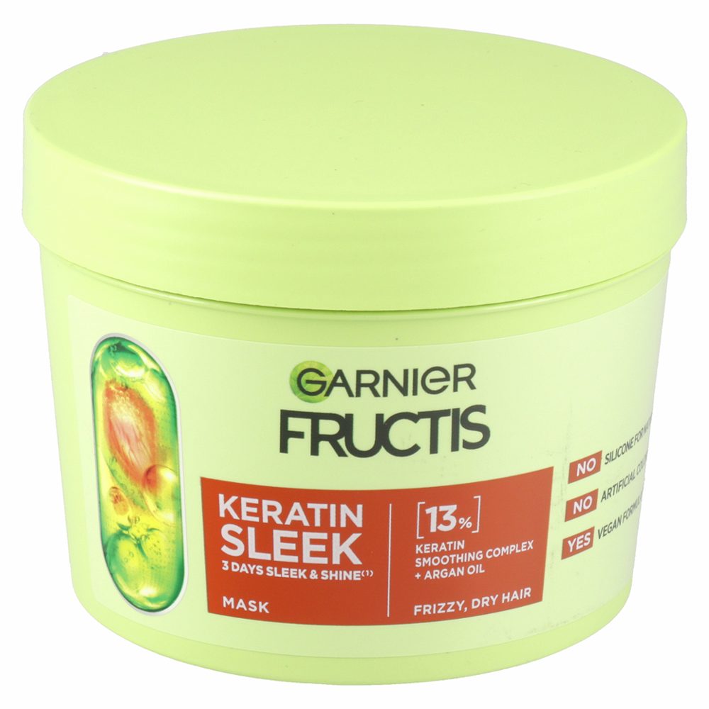maska za suhe lase, keratin sleek, fructis, garnier, 370ml