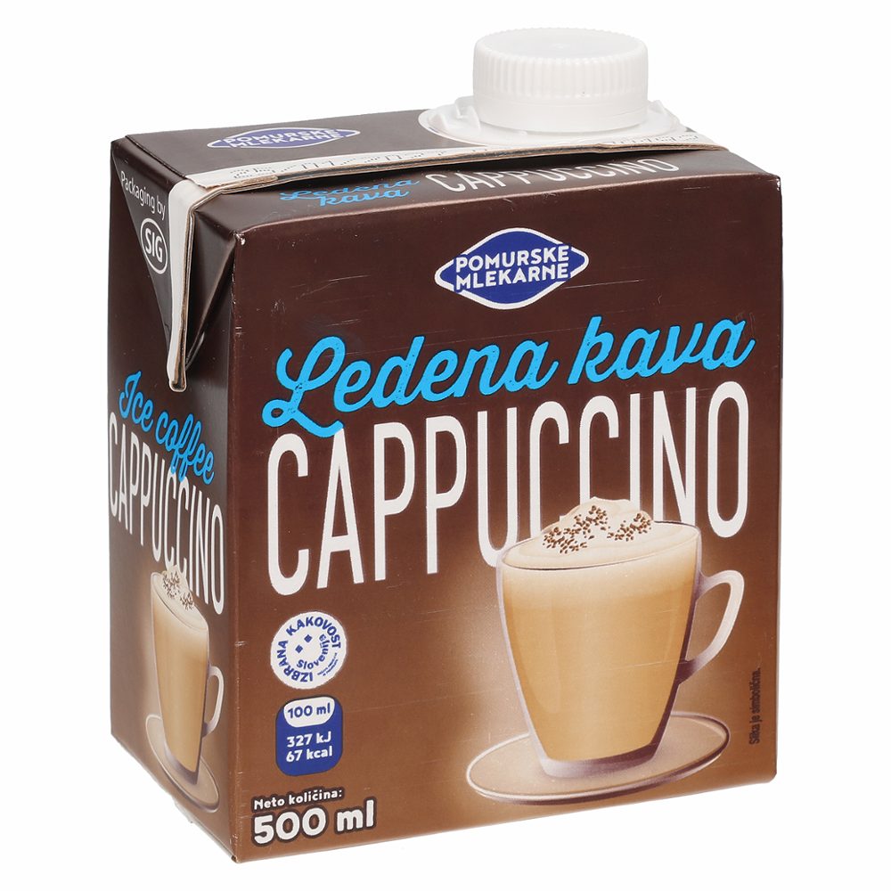 ledena kava, cappuccino, pomurske mlekarne, 0,5l