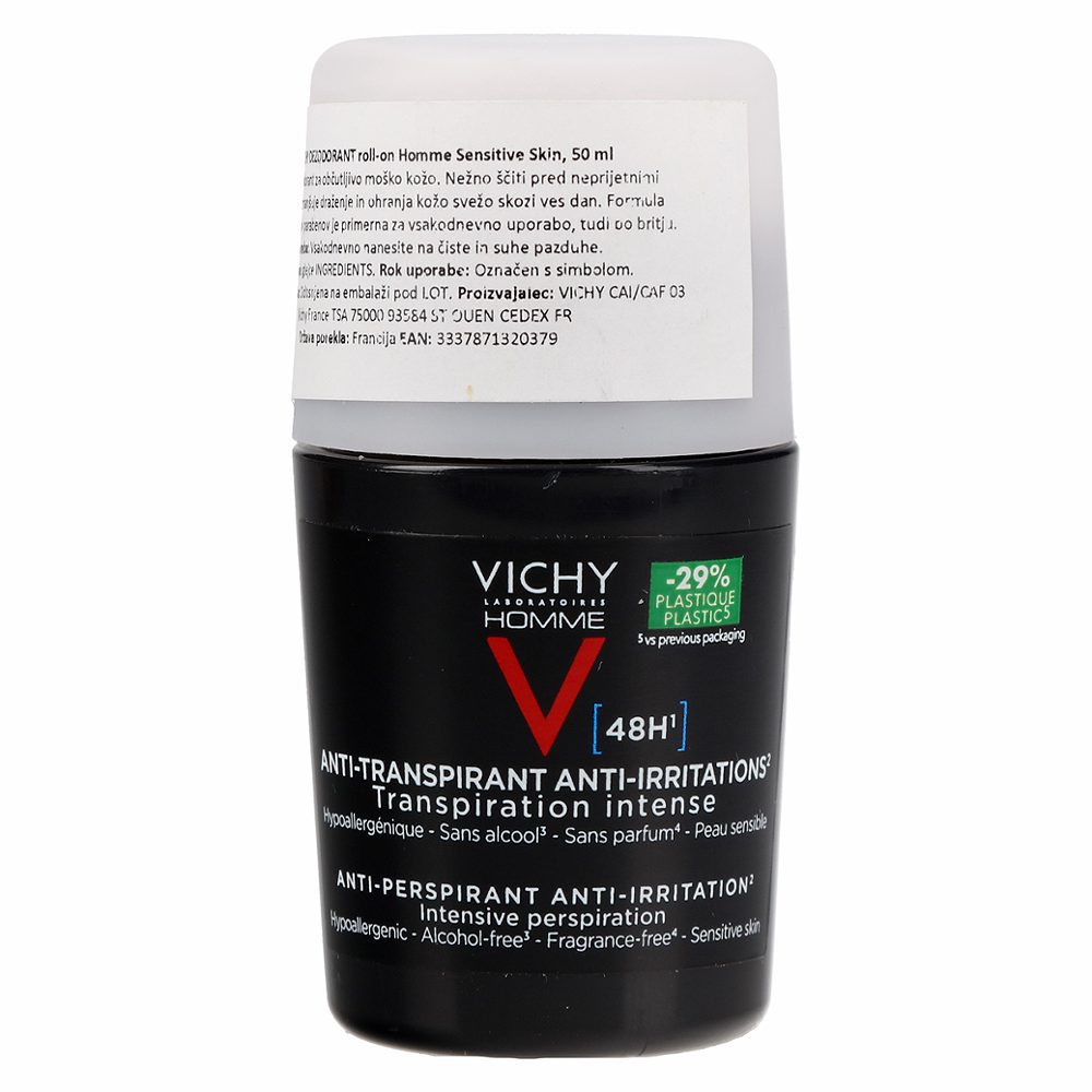 deo roll on, homme, antiperspirant, proti draženju, 48h, vichy, 50ml