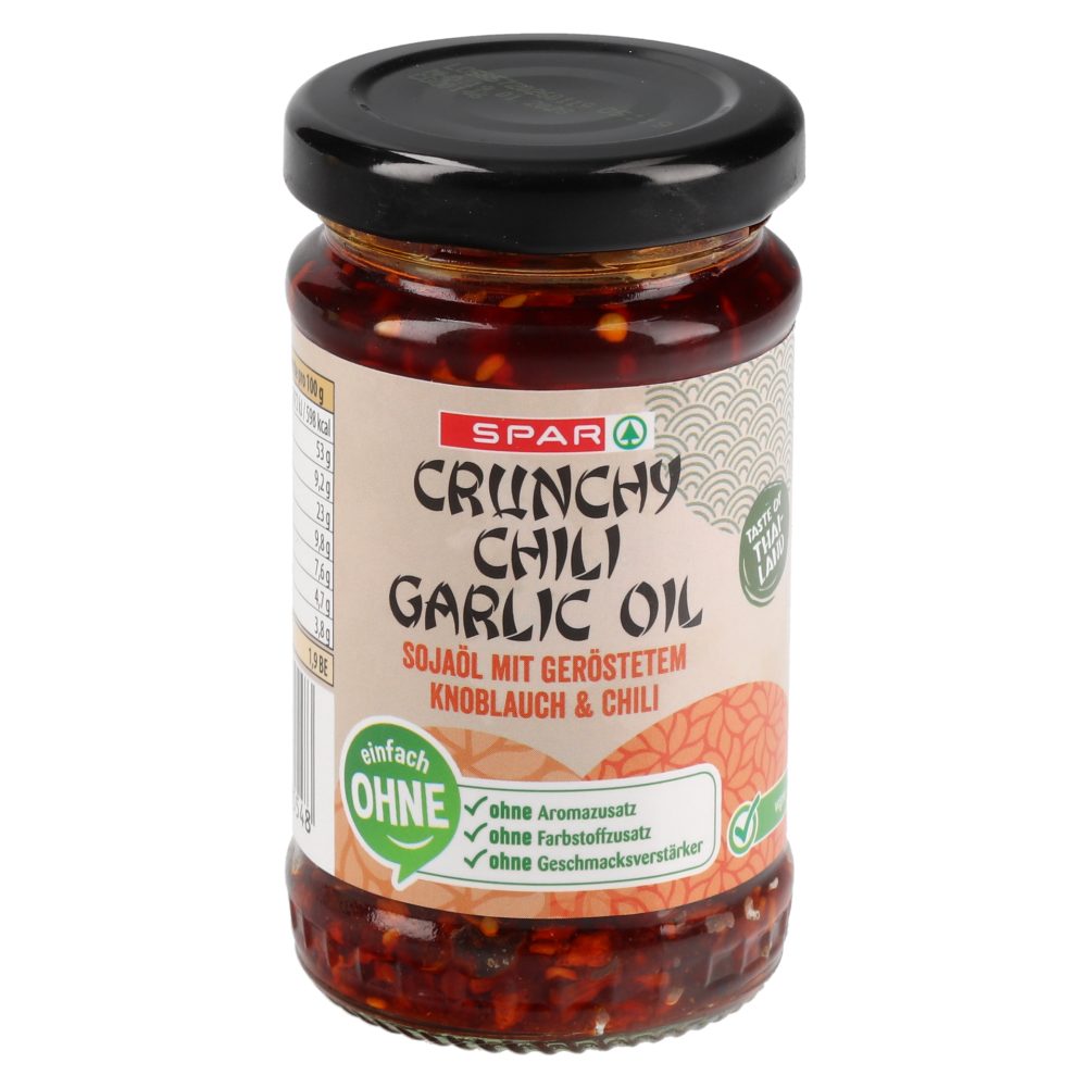 SOJINO OLJE, S ČILIJEM IN ČESNOM, SPAR, 100G
