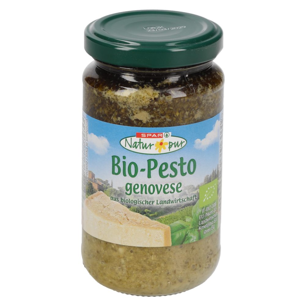 BIO PESTO Z BAZILIKO, SPAR NATUR PUR, 190G