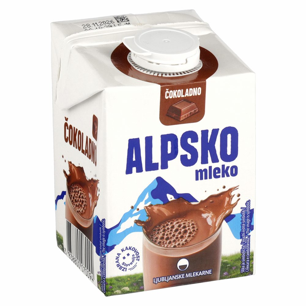 alpsko čokoladno mleko, ljubljanske mlekarne, 0,5l