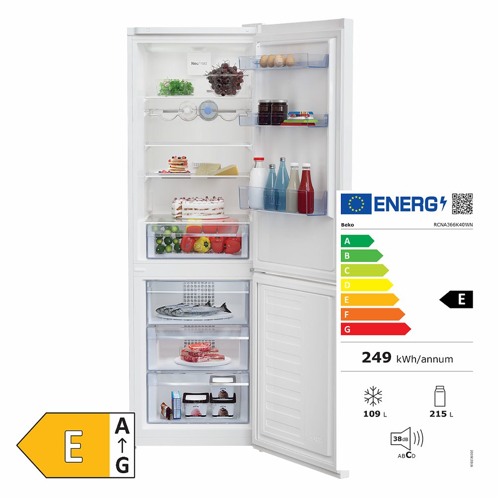 kombinirani hladilnik rcna366k40wn, beko, 1/1