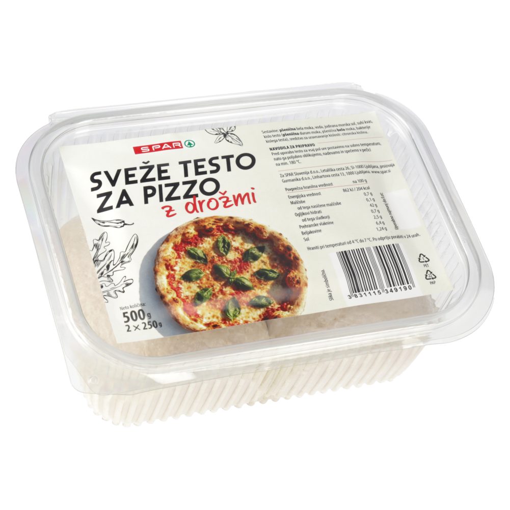 SVEŽE TESTO ZA PIZZO, SPAR, 250G, 2/1