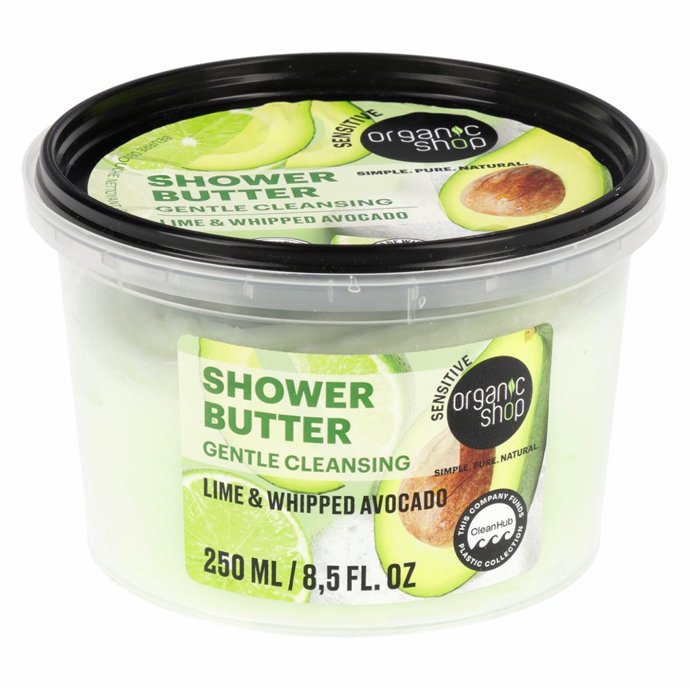 maslo za prhanje limeta in avokado, organic shop, 250ml